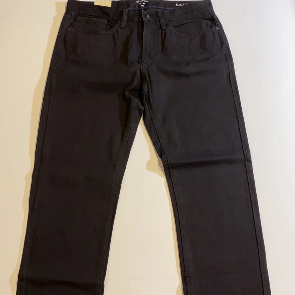 Nautica SZ 32 x 30 Black Slim Fit Denim Jeans New D34 - Picture 10 of 13